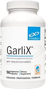 XYMOGEN GarliX - Ultra-Concentrated Garlic Supplement with Allicin   Alliin to Support Antioxidant Activity, Cardiovascular   Immune Health (90 Capsules)