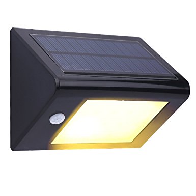 T-SUN 20 LED Super Bright IP65 Weatherproof Solar Powered Wireless Security Motion Sensor Wall Light,Wireless Exterior Security Lighting (Black(3000K))