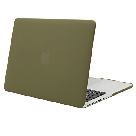 Mosiso Plastic Hard Shell Case Cover Only for MacBook Pro 13 Inch with Retina Display No CD-Rom (A1502/A1425, Version 2015/2014/2013/end 2012), Capulet Olive