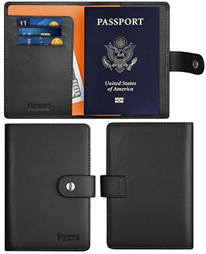 SimpacX Leather Passport Holder Wallet Cover Case Travel Wallet RFID Blocking 12 Contract Colors