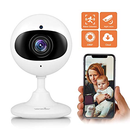 Wansview Wireless Security Camera, 1080P HD WiFi Home Security Indoor IP Camera with Motion Detection, Night Vision and Two-Way Audio for Baby/Elder/Pet/Nanny- Cloud Storage Included-White