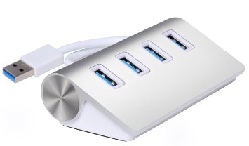 [Upgraded Version] Cateck USB 3.0 Premium 4 Port Aluminum USB Hub with 1.5-Foot(48CM) Shielded Cable for iMac, MacBook Air, MacBook Pro, MacBook, Mac Mini, PCs and Laptops