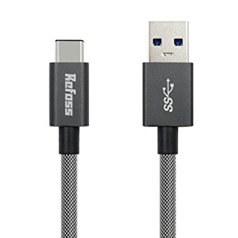 Refoss USB C Cable, PET Braided USB 3.1 Type C to Type A Cable (3.3ft, 1M) for Charging and Data Transfer, Suitable for MacBook, ChromeBook Pixel, Nexus 6P and More