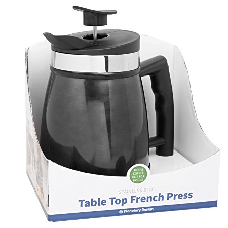 French Press Tabletop Coffee and Tea Maker Stainless Steel - 32 oz - Black