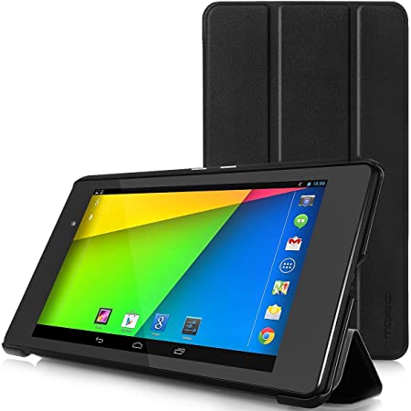 MoKo Case Fit Google Nexus 7 2013 FHD 2nd Gen, Ultra Slim Lightweight Smart-Shell Stand Cover Case with Auto Wake/Sleep Fit Google Nexus 2 7.0 Inch 2013 Generation Android 4.3 Tablet, Black