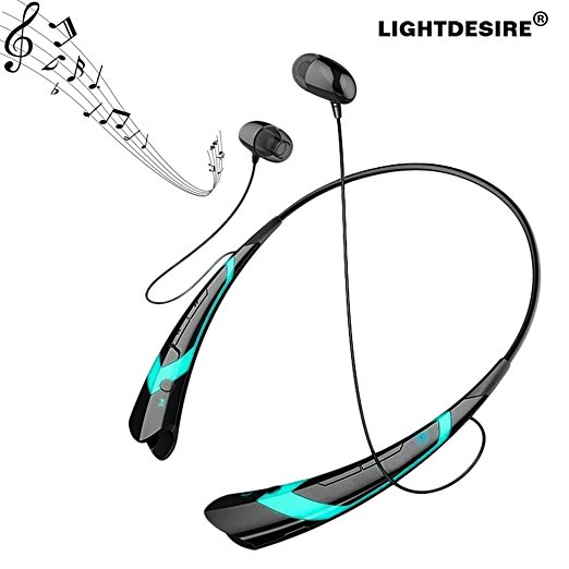 Bluetooth Headphones,LIGHTDESIRE Wireless Mic Sport Bluetooth Headphones Headsets In-Ear Earbuds Sweatproof Running Gym Exercise Earphones for iPhone,Android Smart Phones, Bluetooth Devices (Blue)