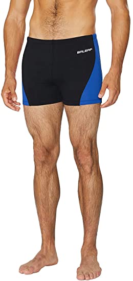 BALEAF Mens' Athletic Durable Training Polyester Quick Dry Compression Square Leg Jammers Swim Brief Swimsuit