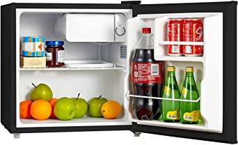 Midea WHS-65LB1 Compact Reversible Single Door Refrigerator and Freezer, 1.6 Cubic Feet, Black