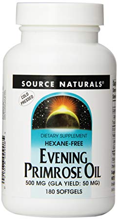 Source Naturals Evening Primrose Oil 5mg (5mg GLA) Cold-Pressed, Hexane-Free Source of Fatty-Acid Gamma-Linolenic & Linoleic Acid - 18 Softgels