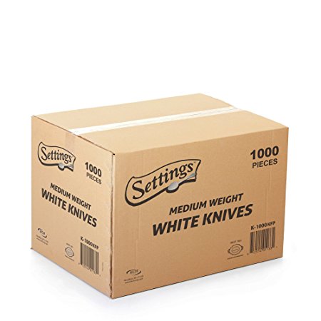 Settings Cutlery Knives 1000 Count Disposable Plastic White