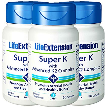 Life Extension Super K with Advanced K2 Complex Softgels, 90 Softgels (3 Pack)