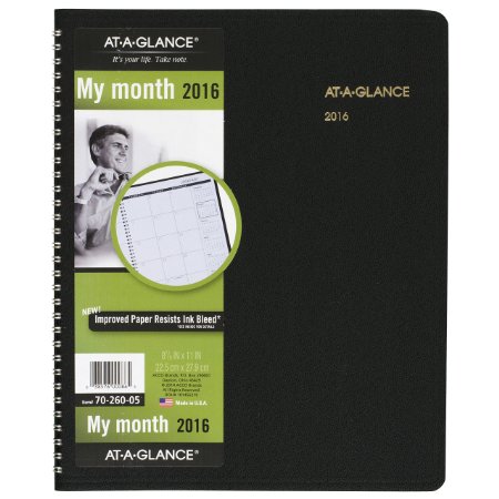 AT-A-GLANCE Monthly Planner 2016 15 Months 9 x 11 Inch Page Size Black 7026005