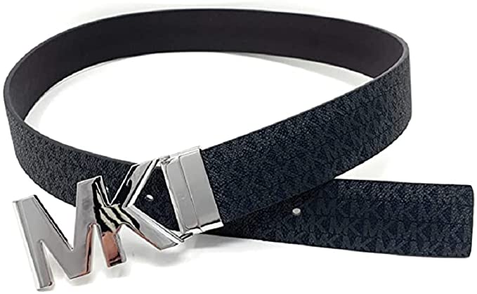 Michael Kors Black Brown Reversible Belt Silver Buckle 554517C X-Large