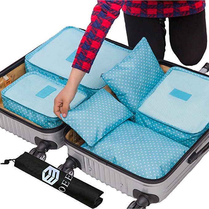 OEE 6 Set Travel Organizers Packing Cubes Luggage Organizers Compression Pouches