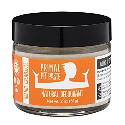 PRIMAL PIT PASTE All Natural Orange Creamsicle Deodorant | 2 Ounce Jar | NO Aluminum, NO Parabens | For Women and Men of All Ages | Non-GMO, Cruelty Free, Earth Friendly, BPA Free