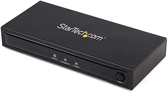 StarTech.com S-Video or Composite to HDMI Converter with Audio - 720p - NTSC & PAL - Analog to HDMI Upscaler - Mac & Windows (VID2HDCON2)