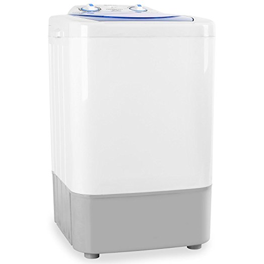 oneConcept SG002 Mini Camping Washing Machine • Portable • Compact Clothes Washer • For Outdoor Caravans • Small Apartments • Travel • 2.8Kg Load Capacity • 250W • 2 Programmes for Sensitive and Normal Wash • White