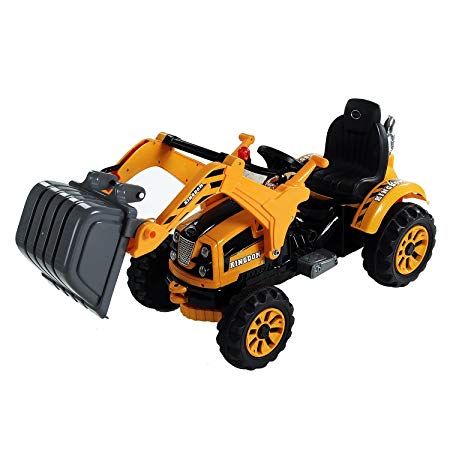 Aosom 6V Ride On Construction Vehicle Excavator Digger Toy for Kids