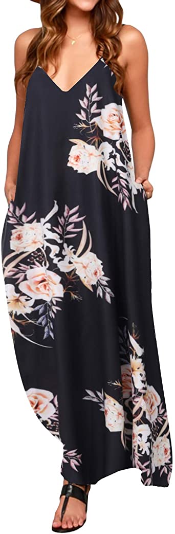 ZANZEA Womens Floral Printed Maxi Dress Casual Summer Sundress Long Boho Beach Dress Plus Size