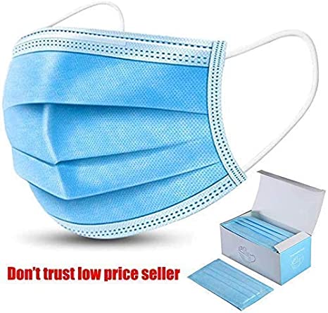 Goffdey 50PCS Disposable Face 𝐌𝐀𝐒𝐊 3 Layer Filter Face Cover with Elastic Earloop, 3 Ply Filter Breathable Safety 𝐌𝐀𝐒𝐊