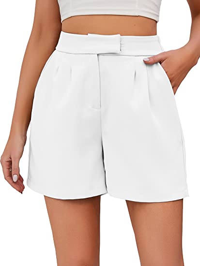 Famulily Womens Summer Cute Shorts Casual Side Pockets High Waist Shorts with Back Elastic Waist