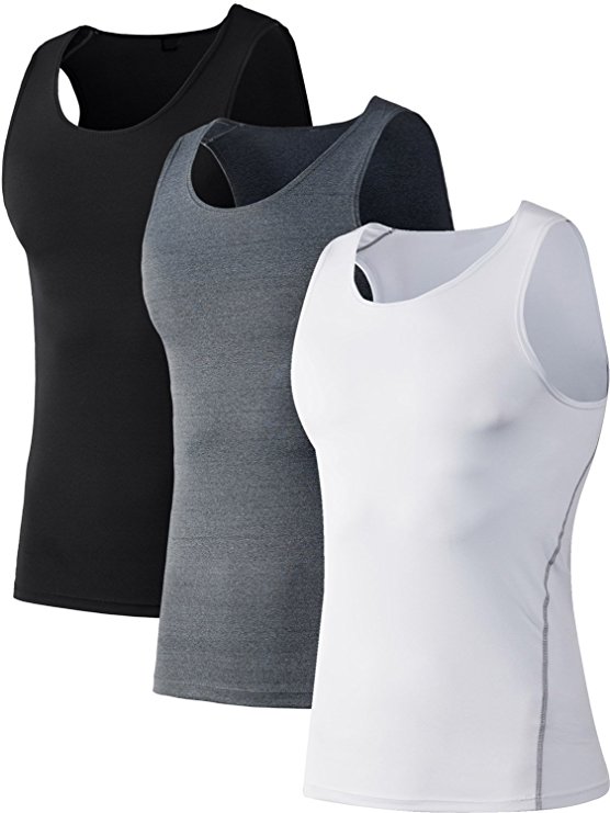 Ubestyle Men's Athletic Fitness Compression Under Base Layer Sport Tank Top