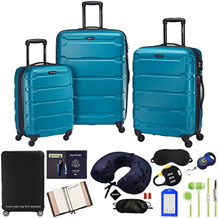 Samsonite Omni 3-Piece Nested Spinner Set - Caribbean Blue with Accessory Kit