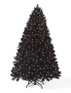 Christmas Tree Market Classy Black Artificial Christmas Tree, 6 Feet, Clear Lights