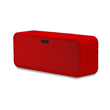 TANNC Bluetooth Speaker for iPhone iPad and Any Other Bluetooth Enabled Devices, Portable Wireless Mini Stereo, Rechargeable Battery, with a Silicone Outer Shell and 3.5mm Audio Cable (Red)