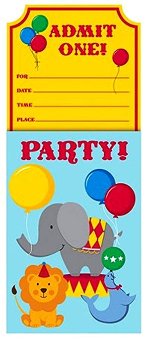 8-Count Party Invitations, Circus Time