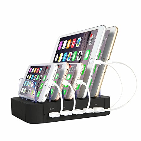 InkoTimes Charging Station, Detachable Multi-Port USB Charging Station Dock Universal for iPhone / iPad / Cell Phones and Tablets