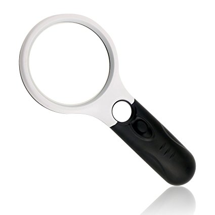 TedGem Magnifying Glass with Lights - 3X 45X Super High Clarity Illuminated Reading Magnifying Glass Lens 3 LED for Jewelry Loupe, Seniors, Maps, Macular Degeneration & More