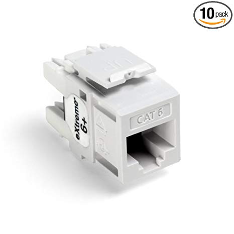 Leviton 61110-OW6 eXtreme Cat 6 QuickPort Connector,  10-Pack, White