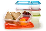 EasyLunchboxes 3-Compartment Bento Lunch Box Containers Set of 4 Classic