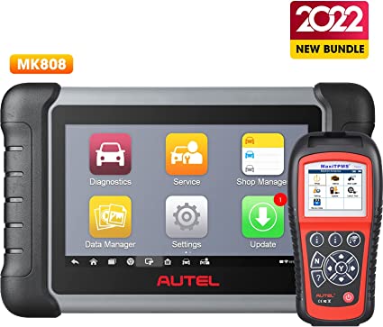 Autel Scanner MaxiCOM MK808, 2022 Newest OBD2 Car Diagnostic Scanner, Equipped with 25  Maintenance Functions, All System Diagnosis, with Autel TS601 TPMS Relearn Tool