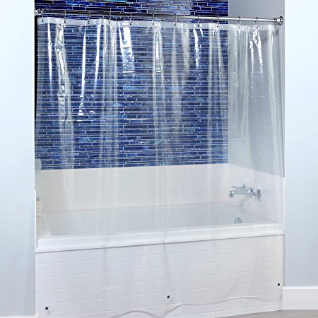 82" x 74" Mildew Resistant Extra Wide PEVA Shower Liner with Microban in Clear