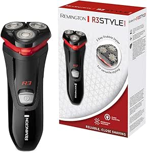 Remington Rasoir Electrique [Antimicrobien Précison Comfort] Style Series R3 (Escamotable, Ergonomique, Têtes de Rasage Multidirectionelles 360°, Guide de Coupe Barbe 3 Jours) Tondeuse R3000