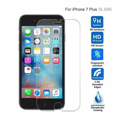 Ymbest Apple iPhone 7 Plus Screen Protector Tempered Glass Film 9H Hardness HD Premium Anti-Glare Anti-Fingerprint Anti-Bubble Film(5.5)