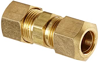 Anderson Metals 50062-06 50062 Brass Compression Tube Fitting, Union, 3/8" x 3/8" Tube OD