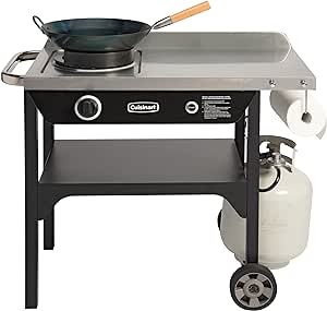 Cuisinart Outdoor Wok Station - 50,000 BTU Propane Burner - Includes 14” Carbon Steel Wok – Cooking/Grill - Great for Stir Frying and More, CGG-1265