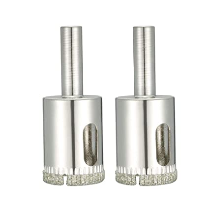 uxcell 2PCS 22mm Diamond Coated Hole Saw Drill Bits for Glass Ceramic Tile Marble Rock Porcelain Bottles Pots Brick