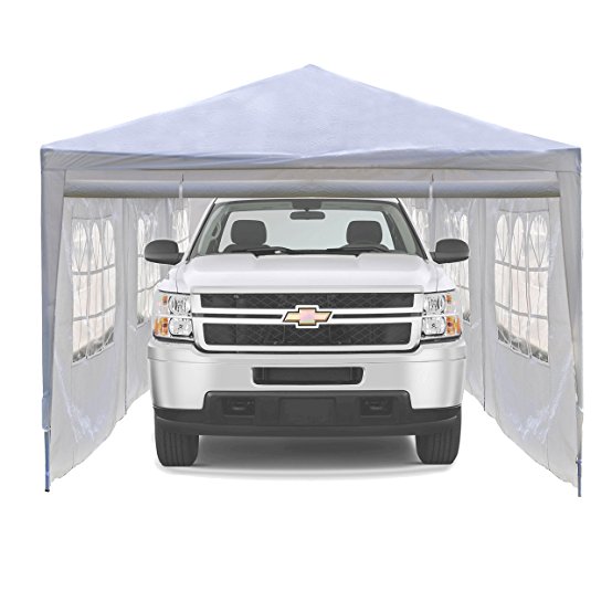 ALEKO Portable Car Storage Carport Garage Canopy Shelter, 30 x 10 Feet White