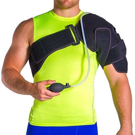 Cryo Pneumatic Shoulder Injury Ice Wrap with Cold Therapy Gels & Compression Pump - Great Frozen Shoulder Treatment (One Size)