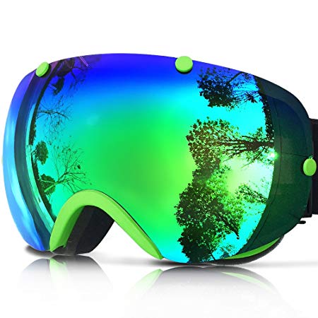 Zionor XA Ski Snowboard Snow Goggles for Men Women Anti-fog UV Protection Spherical Dual Lens Design