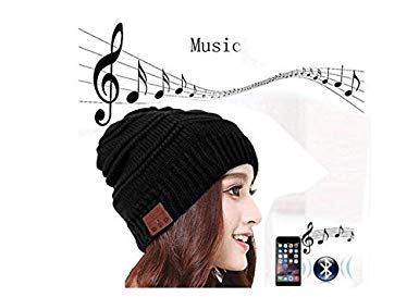 Zonman Bluetooth Beanie Hat Wireless 4.2 Hands-Free Knit Music Cap with HD Stereo Speaker Headphone Mic Rechargeable USB for Winter Fitness Outdoor Sports (Y01-Black)
