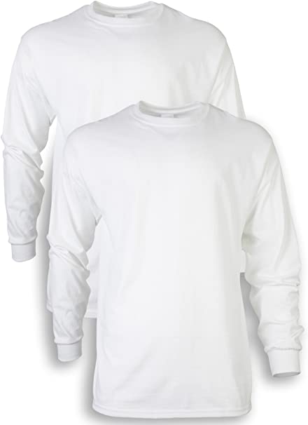 Gildan Men's Ultra Cotton Long Sleeve T-Shirt, Style G2400, 2-Pack