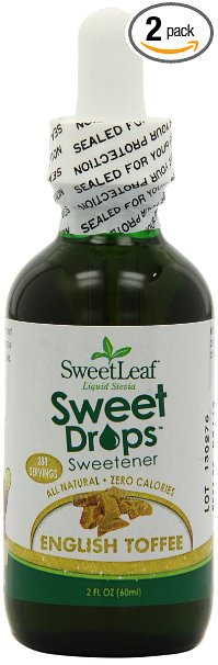 SweetLeaf Sweet Drops Liquid Stevia Sweetener, English Toffee, 2 Ounce (Pack of 2)