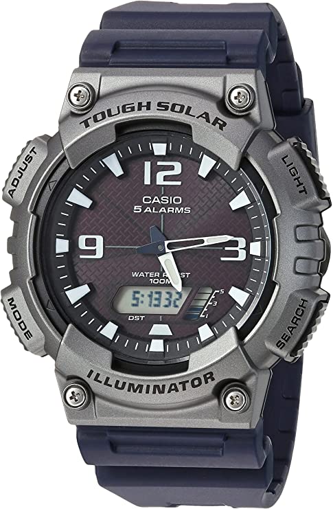 Casio Men's 'Tough Solar' Quartz Resin Casual Watch, Color: Black (Model: AQS810W-1A4V)