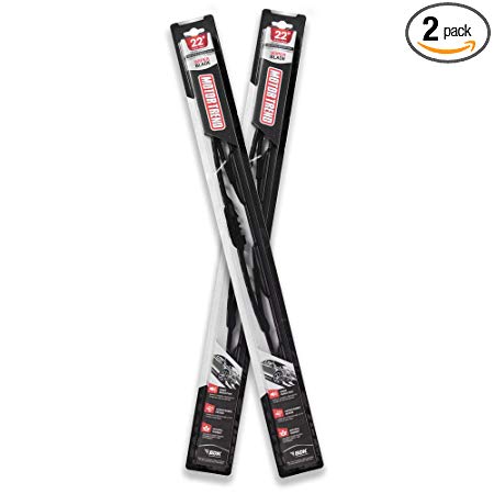 Motor Trend WP2222 UltraFirm Precision Wiper Blade – High-Grade Natural Rubber, Metal Frame, 45 Degree Cut for Maximum Clarity (22 Inch), 2 Pack