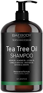 Baebody Tea Tree Oil Shampoo - Sulfate Free Shampoo For Dandruff, Dry Hair and Itchy Scalp. For Men and Women. 16 fl oz